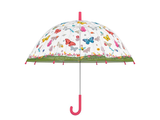 Fallen Fruits Kids Umbrella - Transparent Butterfly Design