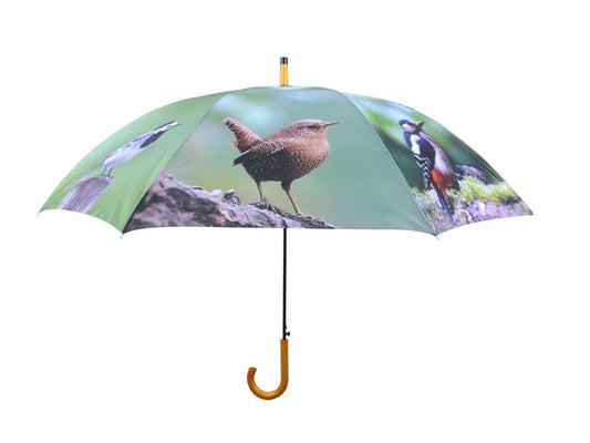 Fallen Fruits Large Green Bird Design Umbrella