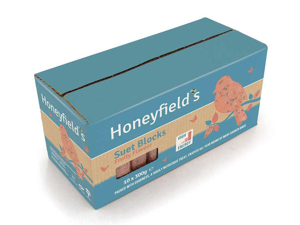 Honeyfields Suet Block - 10 Pack - Fruity 3kg