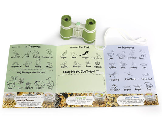 Out & About Deluxe Pack - Full Food Range / Binoculars / 2 Activity Leaflets