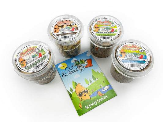 Out & About Kids Full Range Wildlife Food 1L Tubs & Activity Leaflet