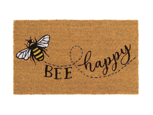 My Mat Coir Non-Slip Doormat - Bee Happy Coir 45 x 75cm