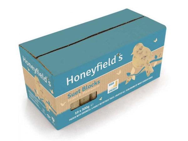 Honeyfields Suet Block - 10 Pack - Mealworm & Insect 3kg