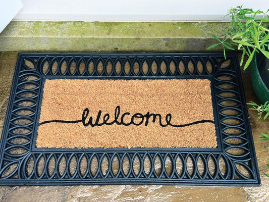 My Mat Coir Non-Slip Doormat Mat Welcome Insert 53 x 23cm