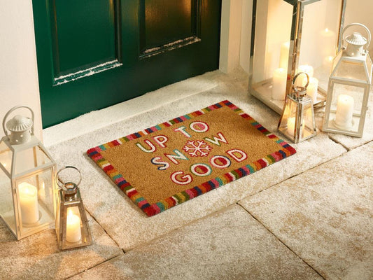 My Mat Coir Non-Slip Mat - Up To Snow Good Christmas Doormat  40 x 60cm